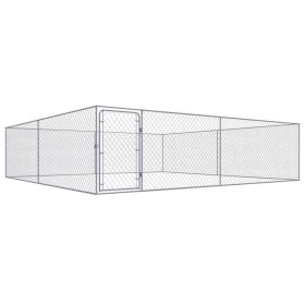 Outdoor Dog Kennel Galvanized Steel 13.1'x13.1'x3.3'