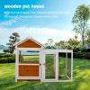 Large outdoor chicken coop Wooden chicken coop, duck coop with nest box, bird cage, rabbit cage - waterproof PVC board ( yellow brown gradient 80¬∞)