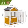 Large outdoor chicken coop Wooden chicken coop, duck coop with nest box, bird cage, rabbit cage - waterproof PVC board ( yellow brown gradient 80¬∞)