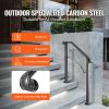 VEVOR Handrails for Outdoor Steps, Fit 2 or 3 Steps Outdoor Stair Railing, Arch#2 Wrought Iron Handrail, Flexible Porch Railing