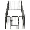 Dog Playpen 8 Panels Steel 31.5"x23.6" Black
