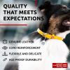 Ultra Soft Rolled Leather Dog Collar Soft Padded Dog Collars for Medium Dogs Male and Female Dog Collar 18-21 inch Neck Yellow Collar