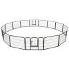 Dog Playpen 16 Panels Steel 31.5"x23.6" Black