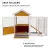 Large outdoor chicken coop Wooden chicken coop, duck coop with nest box, bird cage, rabbit cage - waterproof PVC board ( yellow brown gradient 80¬∞)