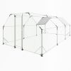 10 ft. x 20 ft. Galvanized Large Metal Walk in Chicken Coop Cage Farm Poultry Run Hutch Hen House