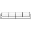 Dog Kennel Black 43.1 ft¬≤ Steel