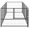 Dog Kennel Black 43.1 ft¬≤ Steel
